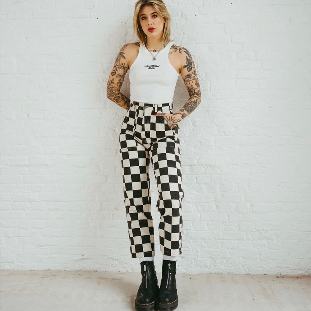 P&Co Checkerboard Pants - UK Size 8 / US Size 4